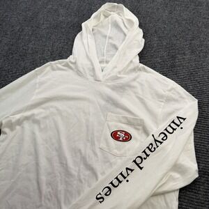 Vineyard Vines San Francisco 49ers White L/S Hooded‎ Shirt Football USA Fishing